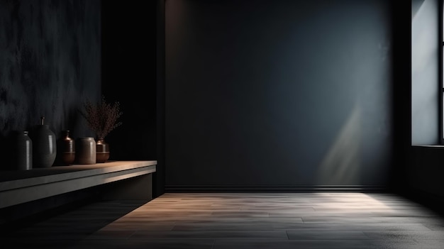Limpie la pared tenue de la luz con sorprendentes claroscuros Organice la base Recurso creativo Generado por IA