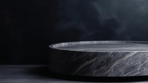 Limpie la superficie de la mesa de mármol gris con cimientos de piedra de cemento dim dim Recurso creativo Generado por IA