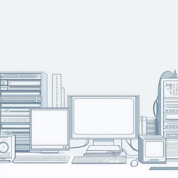 Foto limpieza del fondo con el hardware de la computadora