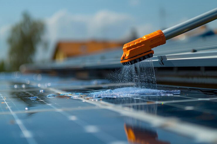Limpieza de paneles solares con un sistema de pulverización de agua para una eficiencia óptima