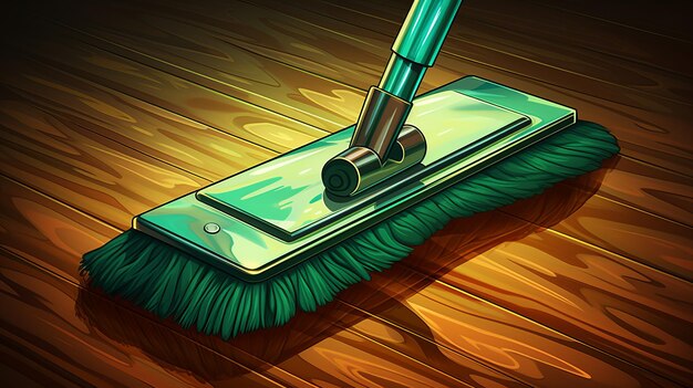 Foto limpieza de pisos de parquet con escoba de fregadero y limpiador herramientas y equipos de limpieza doméstica
