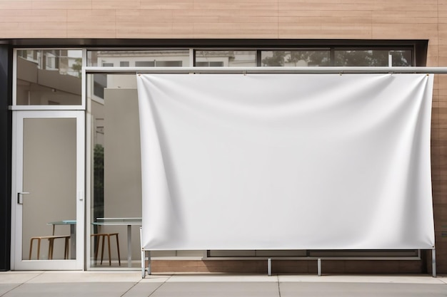 Foto limpieza en seco exterior banner mockup con espacio blanco en blanco para colocar su diseño