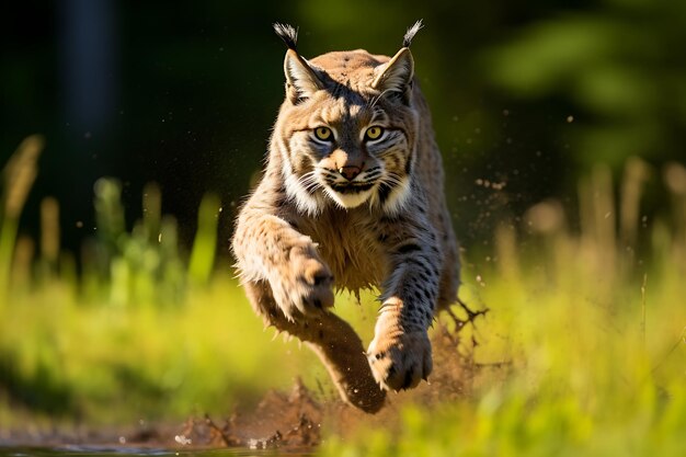 Foto el lince capturado en un sprint medio