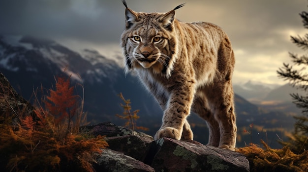 Lince eurasiático de fondo de alta calidad