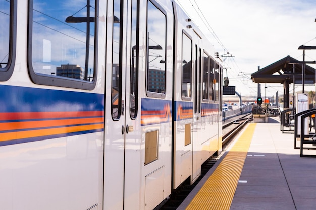 Lincoln Lightrail-Station in Lone Tree, Colorado.