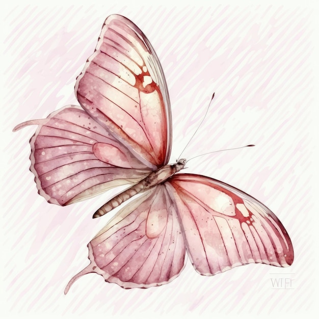 Linda acuarela mariposa ilustración AI generativo