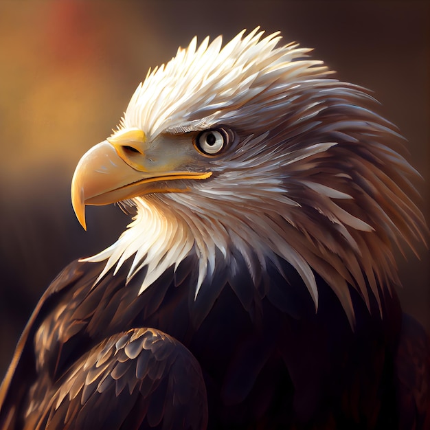Foto linda águia em um retrato de close-up de fundo escuro