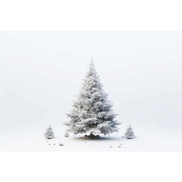Linda árvore de Natal com fundo branco