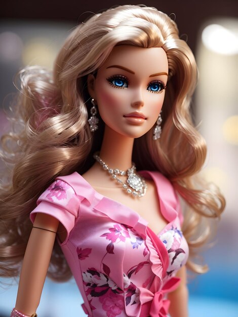 Linda boneca barbie com roupas da moda 3 barbie olhos azuis de