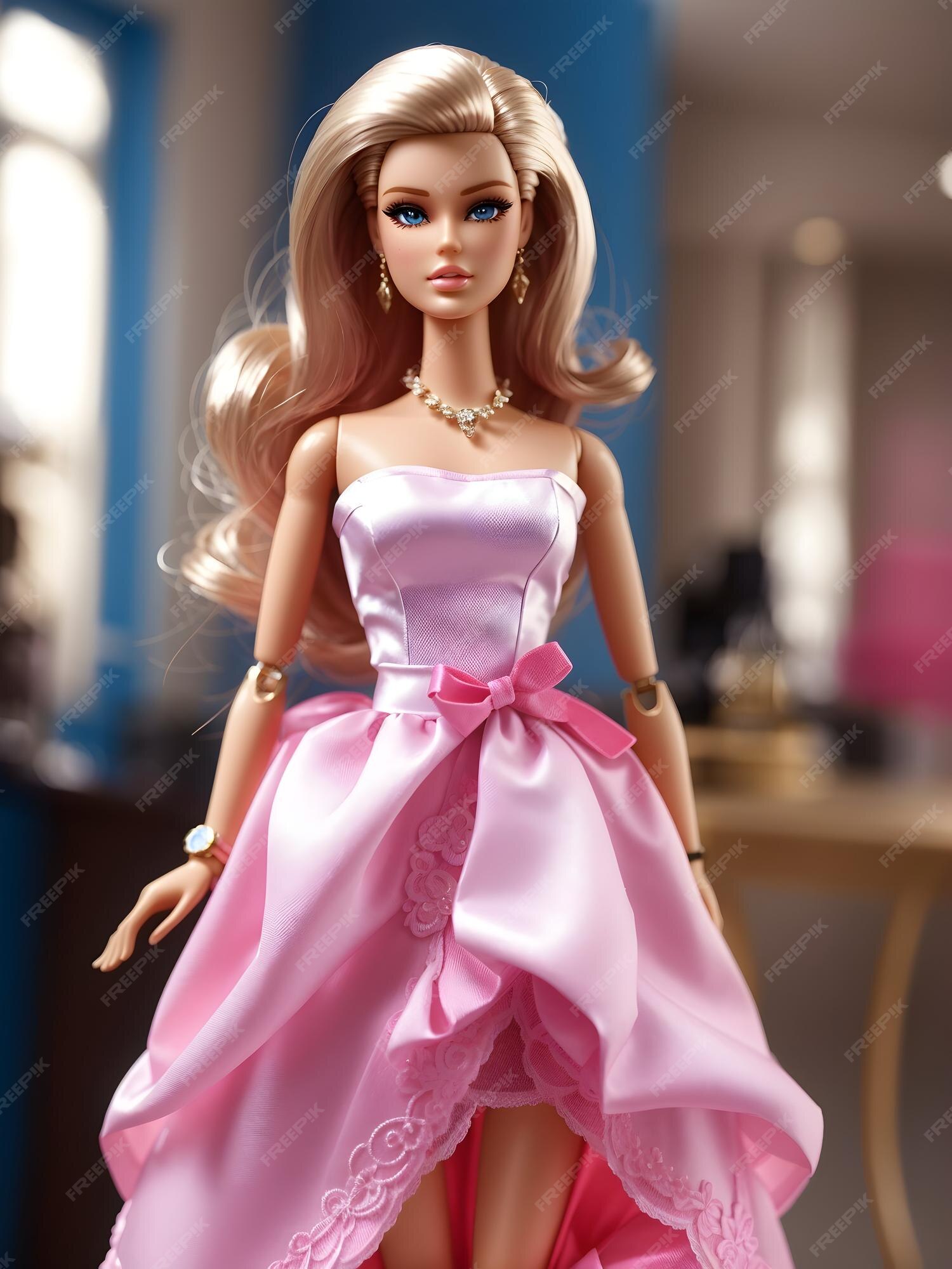 Linda boneca barbie com roupas da moda 3 barbie olhos azuis de corpo  inteiro e cabelo no rosto