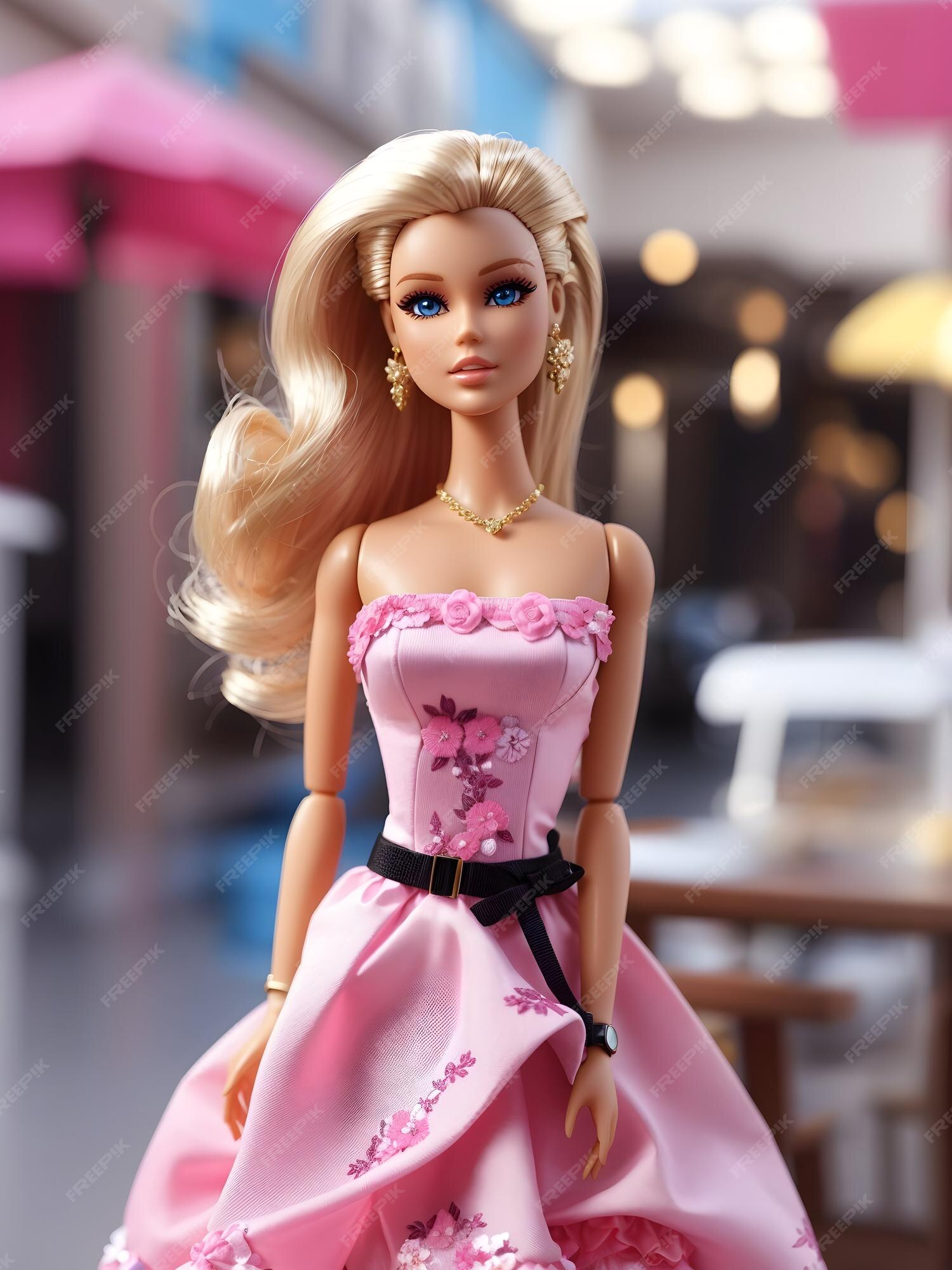 Linda boneca barbie com roupas da moda 3 barbie olhos azuis de corpo  inteiro e cabelo no rosto