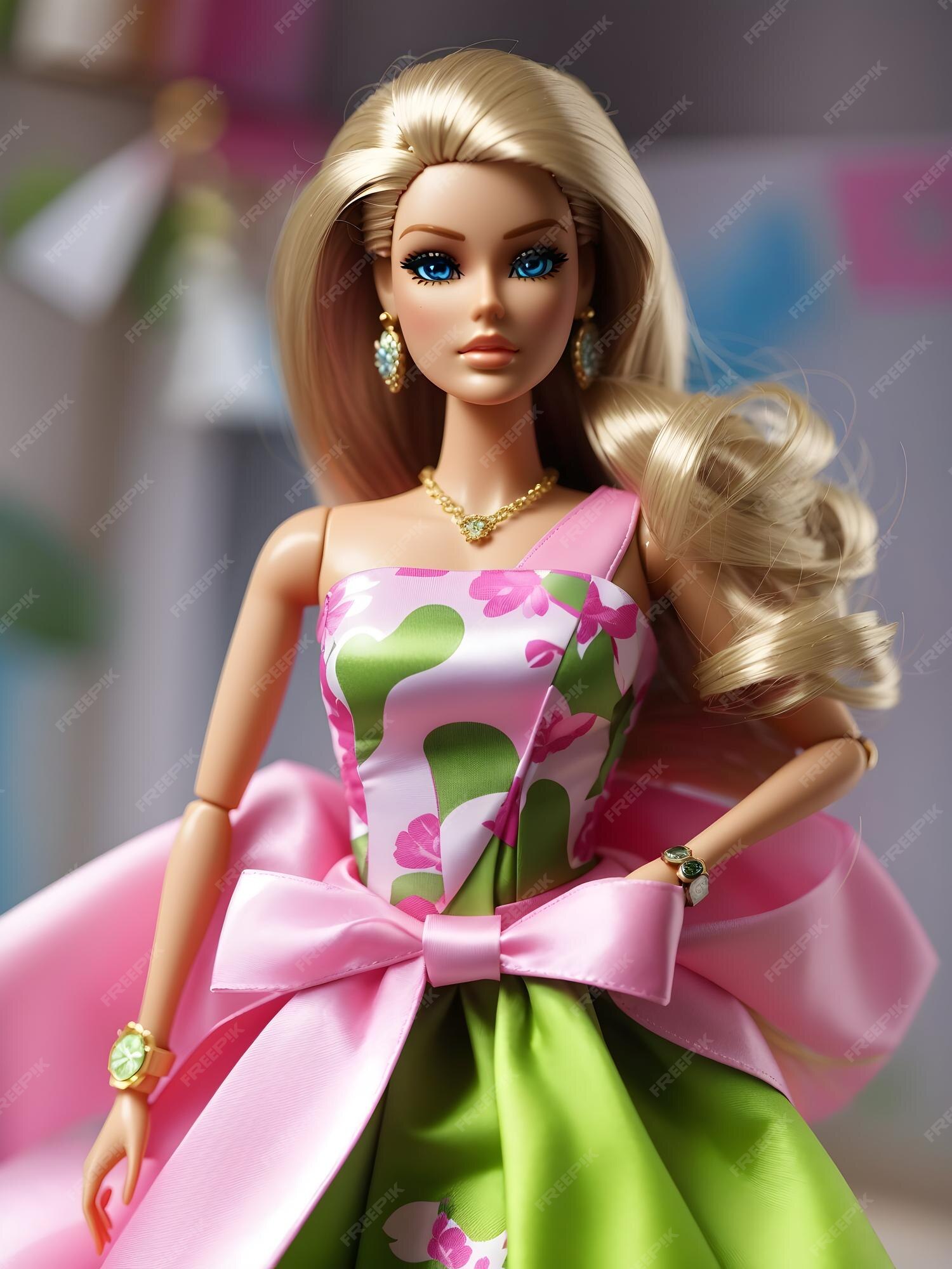 Linda boneca barbie com roupas da moda 3 barbie olhos azuis de corpo  inteiro e cabelo no rosto