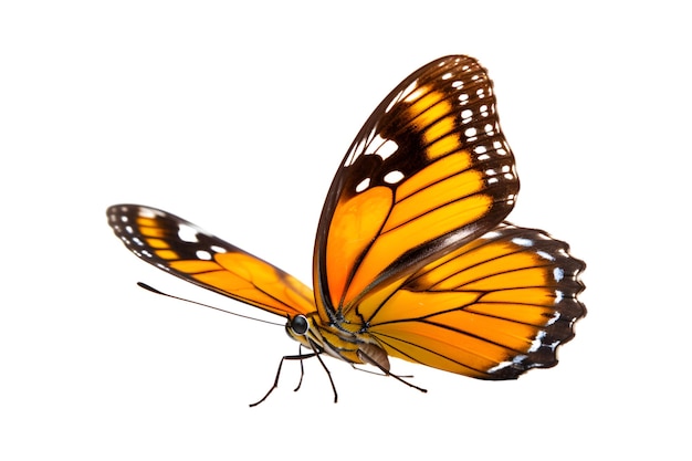 Linda borboleta colorida isolada em um fundo branco