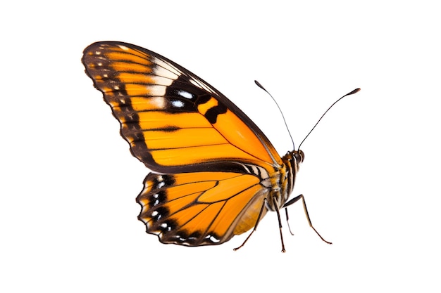 Linda borboleta colorida isolada em um fundo branco