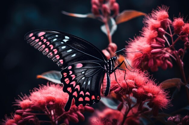 Linda borboleta negra monarca