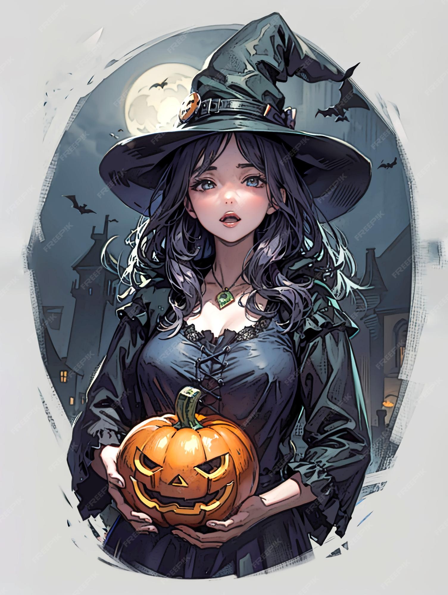 Facebook  Anime halloween, Arte de halloween, Anime bruxa