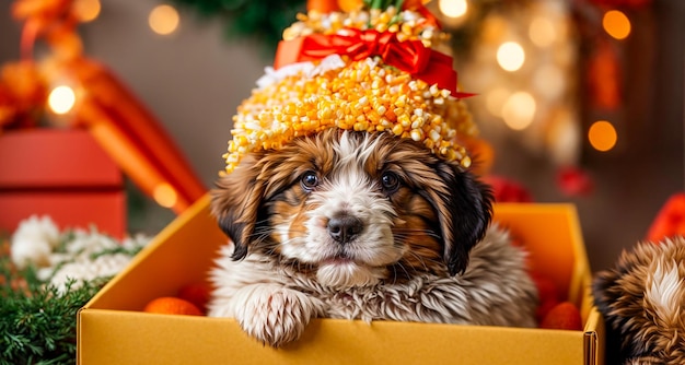 Linda caja de regalo para perros