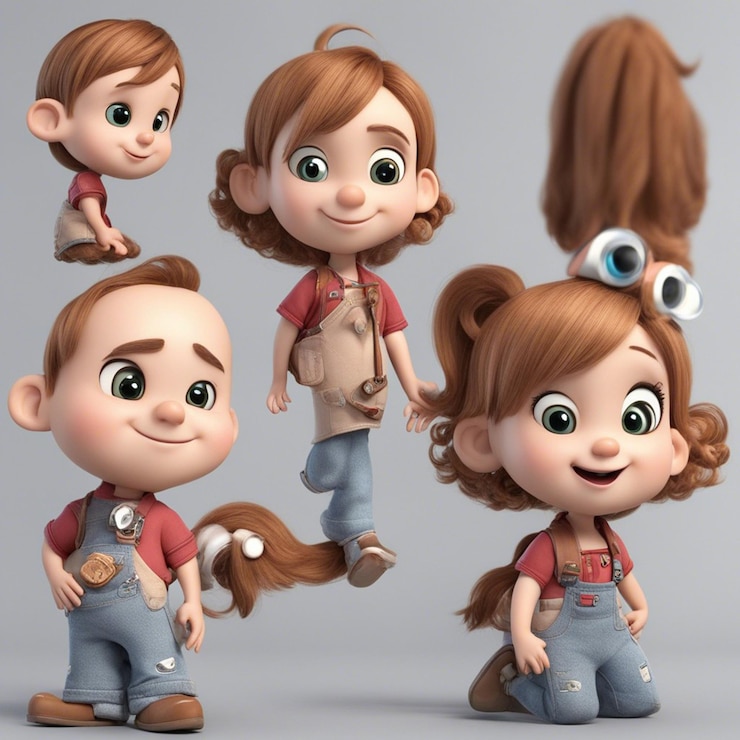 Foto una linda caricatura 3d niña ware doctor tela amigable doctora ilustración