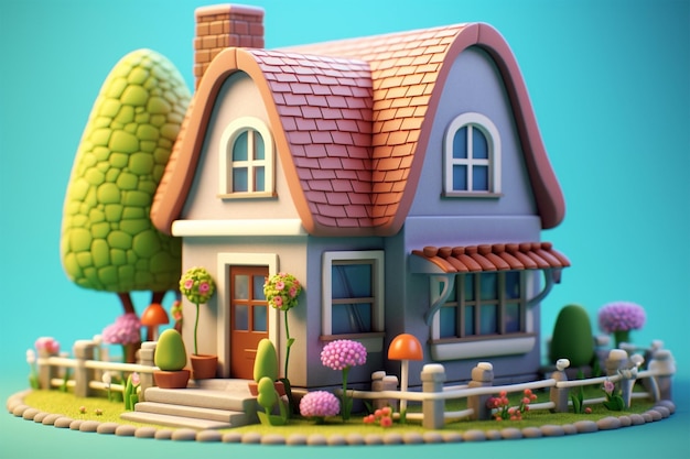 linda casa o casa 3d render