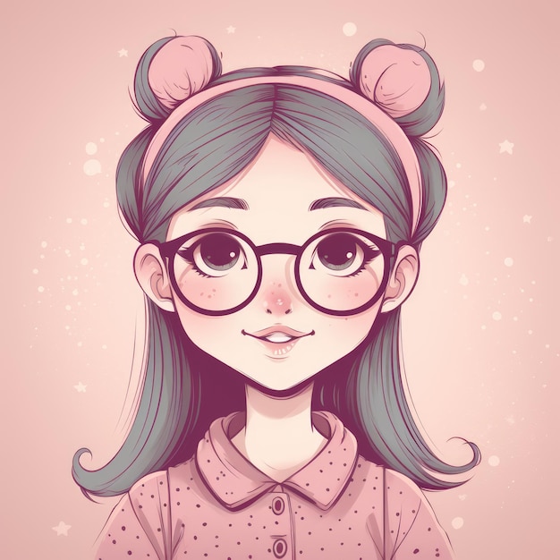 Una linda chica de anime estilo kawaii chica de estilo anime de dibujos animados generada por ai