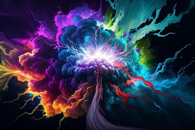 Linda cor de fundo Uma explosão de cores brilhantes IA generativa