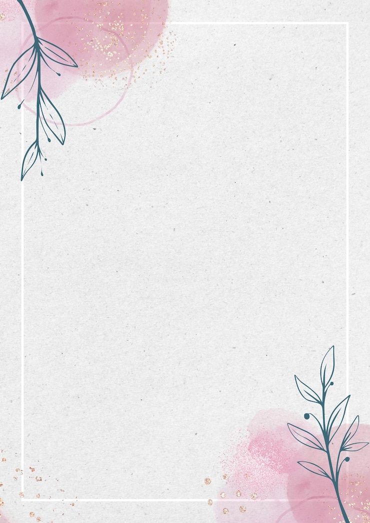 Foto linda cor rosa fundo botânico papel em branco borda da página 1