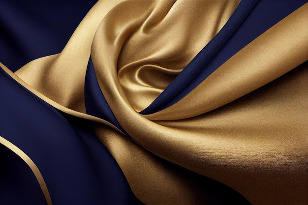 Linda cortina de tecido azul marinho e bronze 3D arte trabalho abstrato