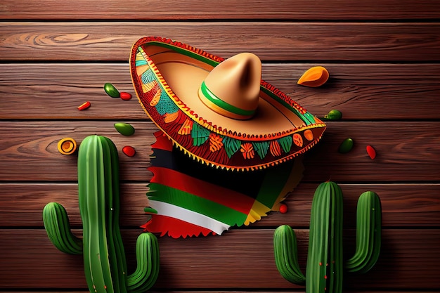 Linda decoração de festa mexicana Generative Ai
