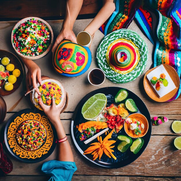 Foto linda decoração de festa mexicana