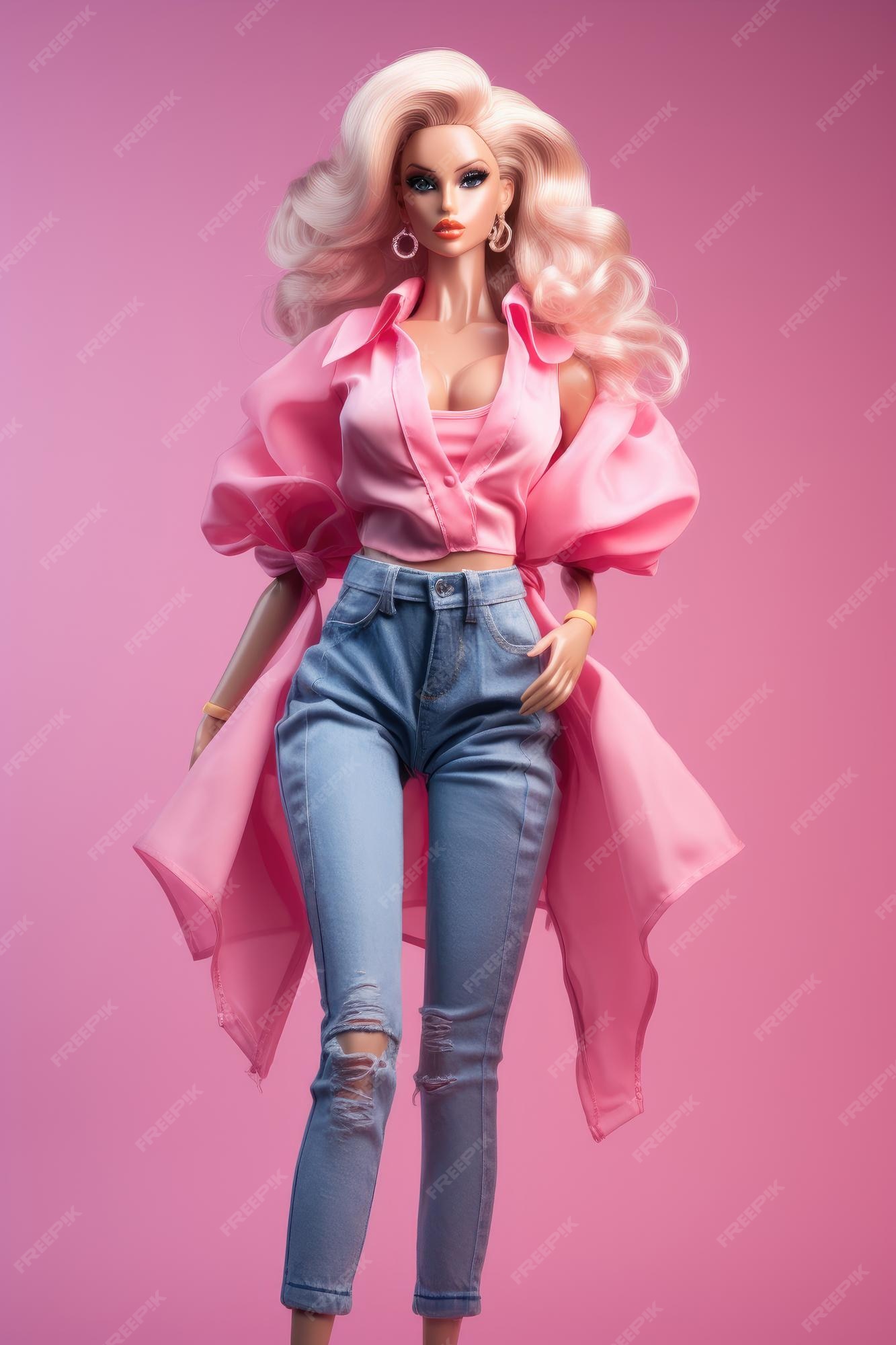 Boneca Barbie Fashionista com Roupa Estampada Girl Power e Acessórios, Rosa  - Dular