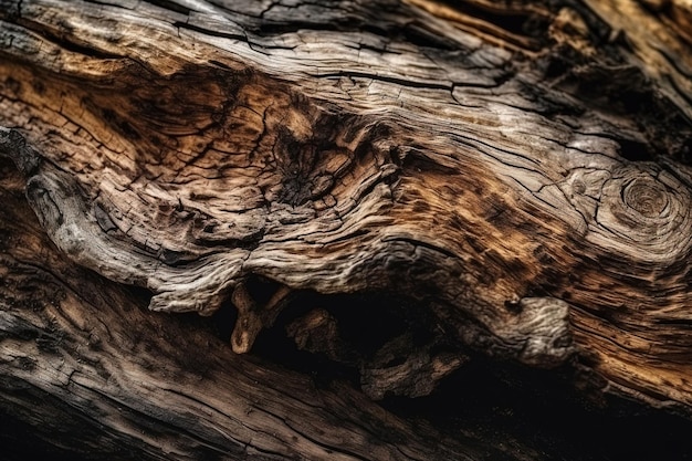 Linda e impressionante textura volumétrica de madeira natural e rústica em tom marrom