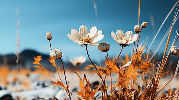 Linda flor com céu azul