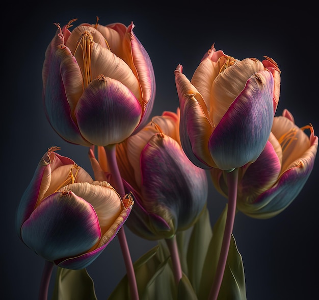 linda flor de tulipa laranja, ai generativa