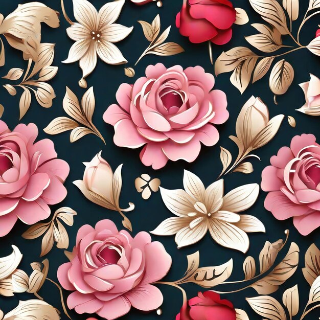 linda flor floral de fundo sem emenda para produto premium ai gerado