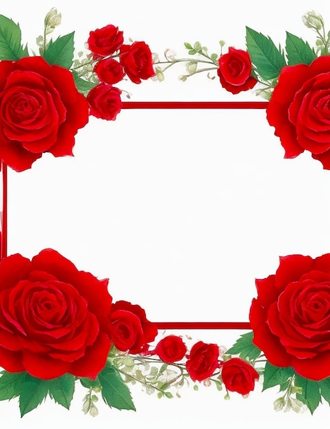 Foto linda flor quadro em branco para fundo de flores rosas de texto gerado por ai