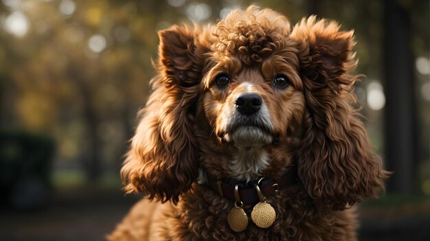 linda foto de cachorro poodle marrom