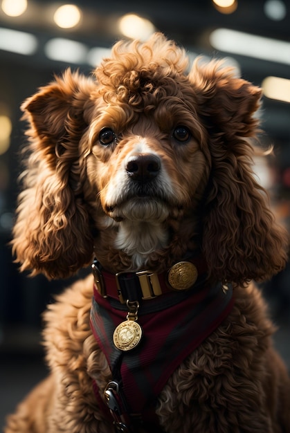 linda foto de cachorro poodle marrom