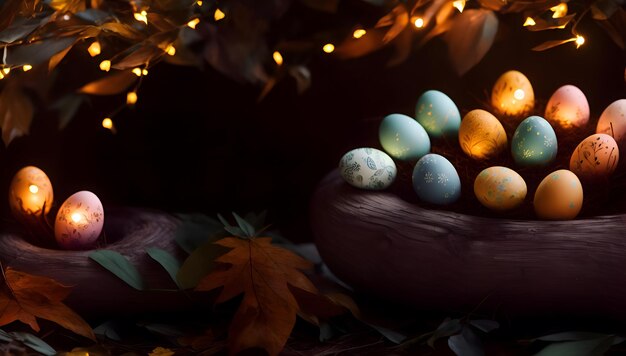 Foto linda foto de ovos de páscoa criativos