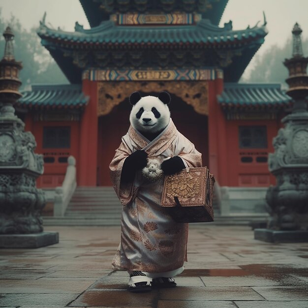 Una linda fotografía de un panda