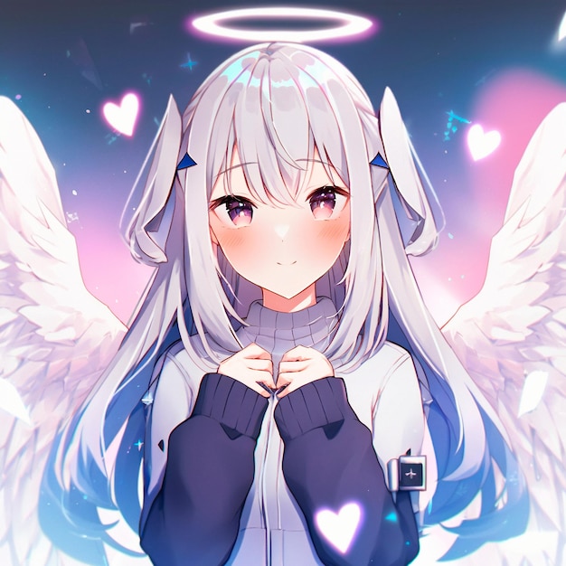 Anime Estilo Ilustração Anjo Menina Bonita Voando Céu imagem vetorial de  Malchev© 669699196