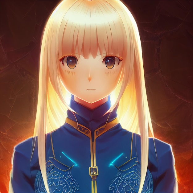 Linda garota retrato anime ou ilustração de estilo mangá