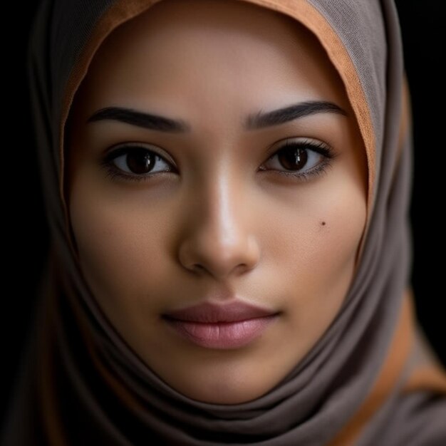 Linda y hermosa mujer musulmana asiática con hijab personalizado