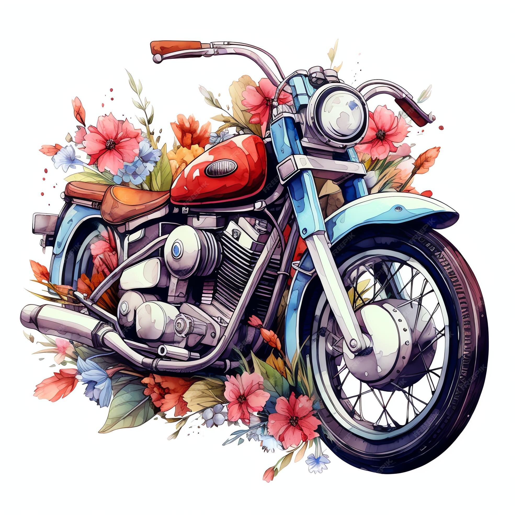 ilustração colorida de clipart de desenho de motocicleta 6458309 Vetor no  Vecteezy