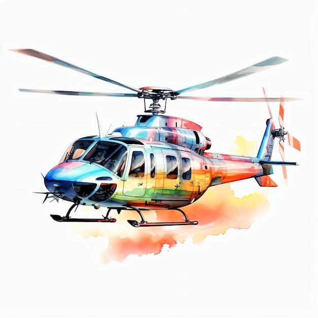 linda ilustração de clipart de transporte de helicóptero