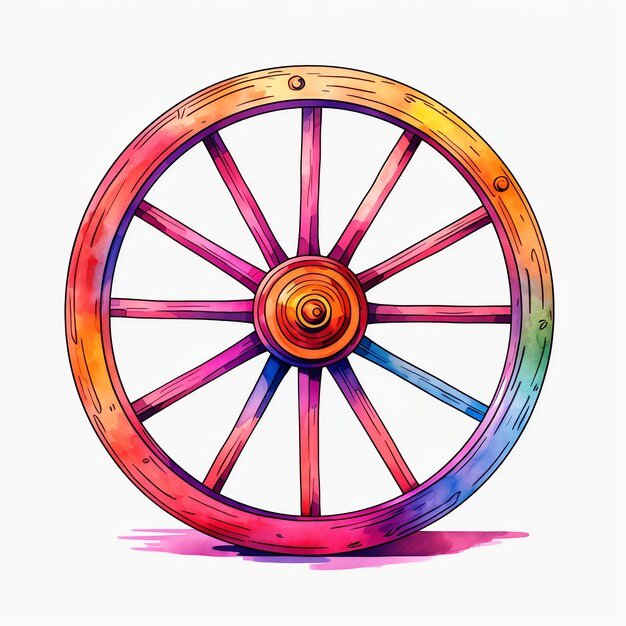 Foto linda ilustração de clipart vintage wagon wheel aquarela vintage country kitchen