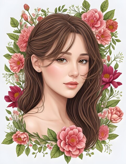 Linda ilustração de flor feminina