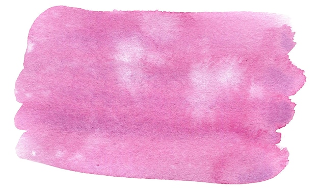 Linda ilustração de marca de mancha rosa em aquarela desenhada à mão