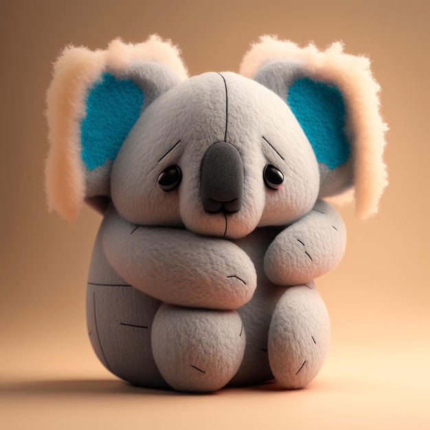 Linda ilustración de juguete de peluche Squishy Koala