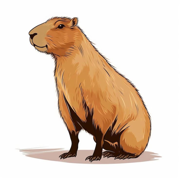 Foto una linda ilustración del pájaro capibara con luces y sombras llamativas