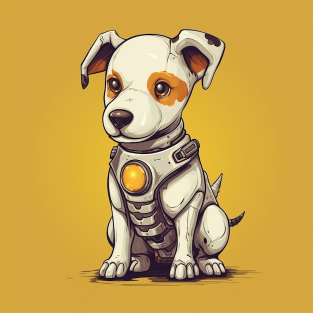 Linda ilustración de un perro robot